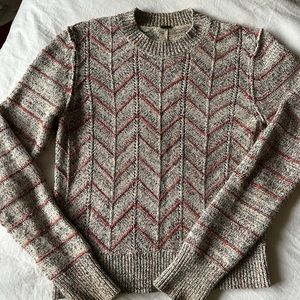 Free People Chevron Sweater In Grey Marl Xs - image 1